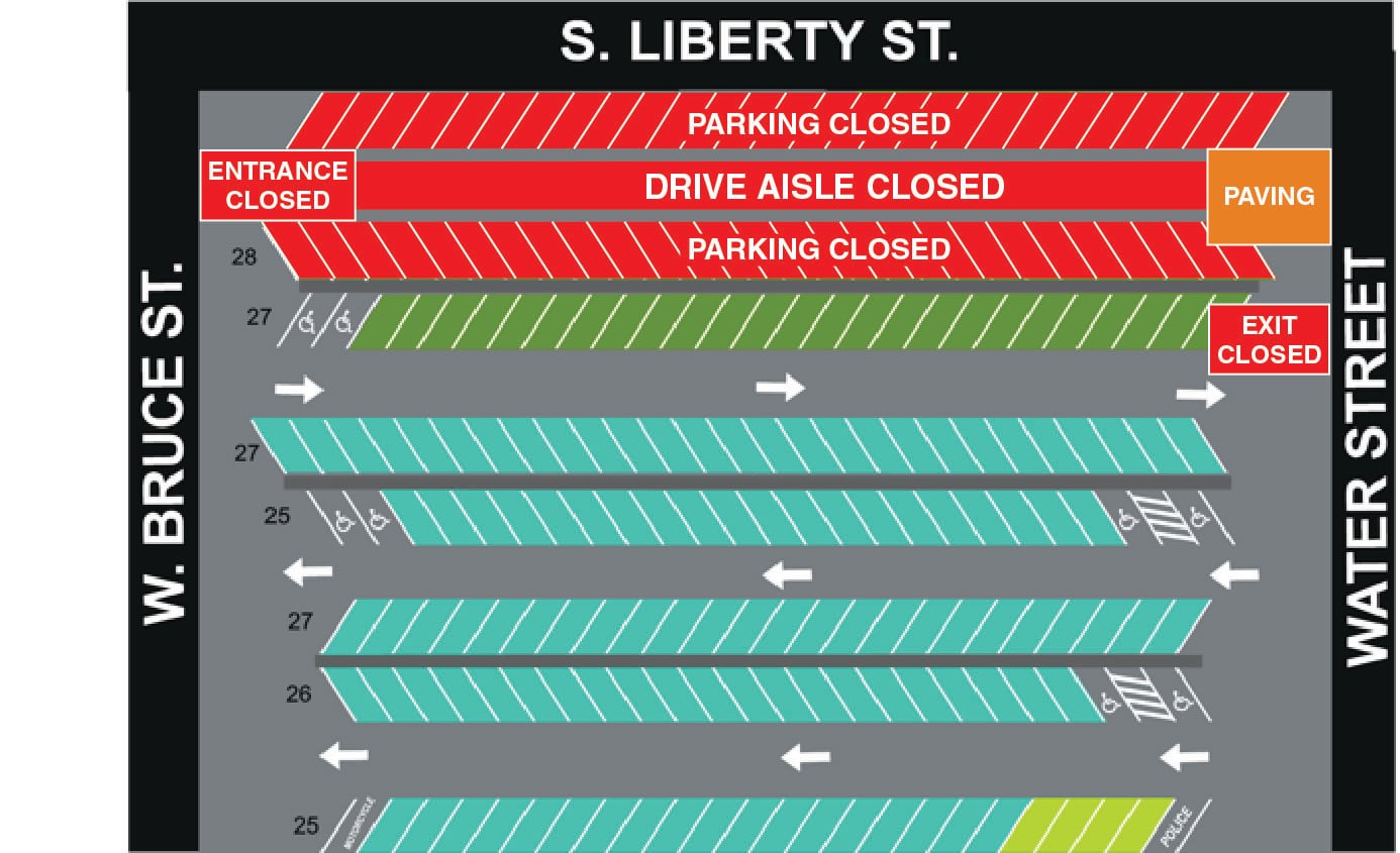 Pavement Work to Bring Partial Closures at Harrisonburg Parking Deck