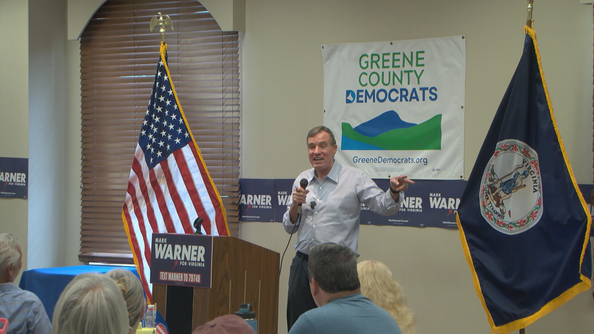 Senator Mark Warner visits Greene County to address election integrity and key issues