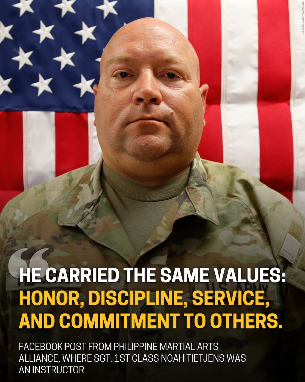 Sgt. 1st Class Noah Tietjens, 42, of Bellevue, Nebraska, was killed in Kuwait during the...