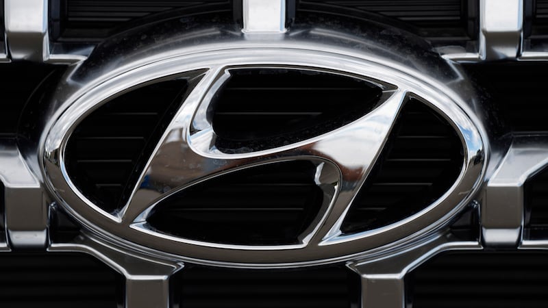 FILE - The Hyundai company logo is displayed, Sept. 12, 2021, in Littleton, Colo.