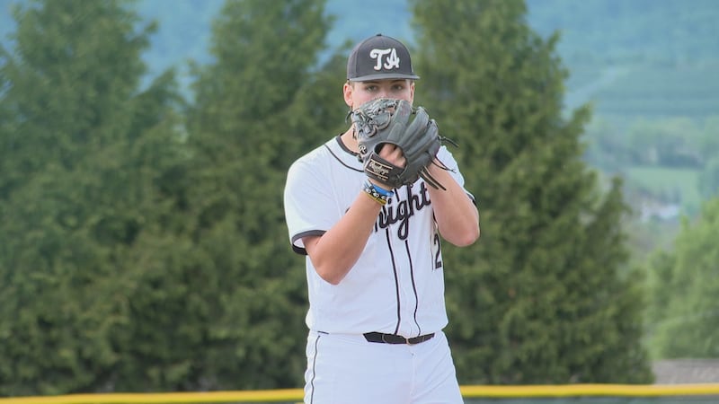 Turner Ashby pitcher Thomas Knight in windup during a game against Broadway during the 2026...