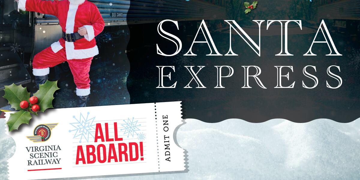 Virginia Santa Train Take a train ride with Santa Claus in Staunton