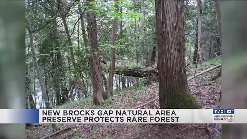 The newest natural area preserve, New Brocks Gap in the the state of Virginia is now located...