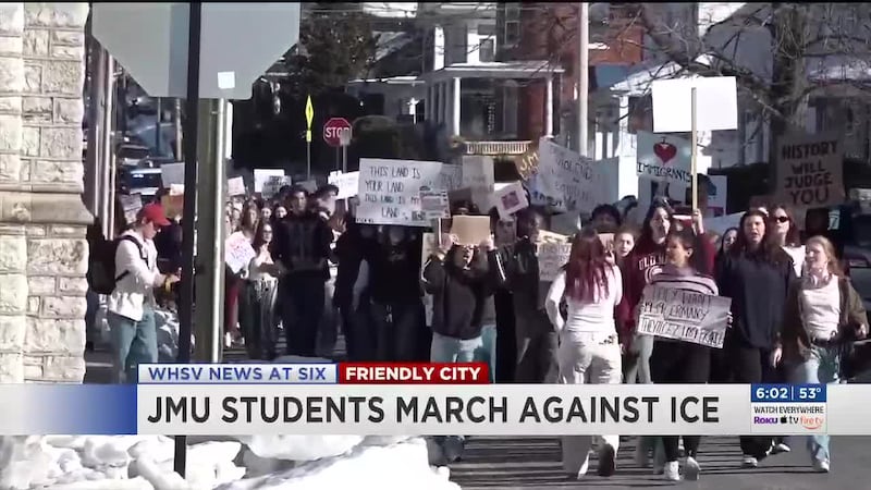JMU students host protest against ICE at Harrisonburg City Hall